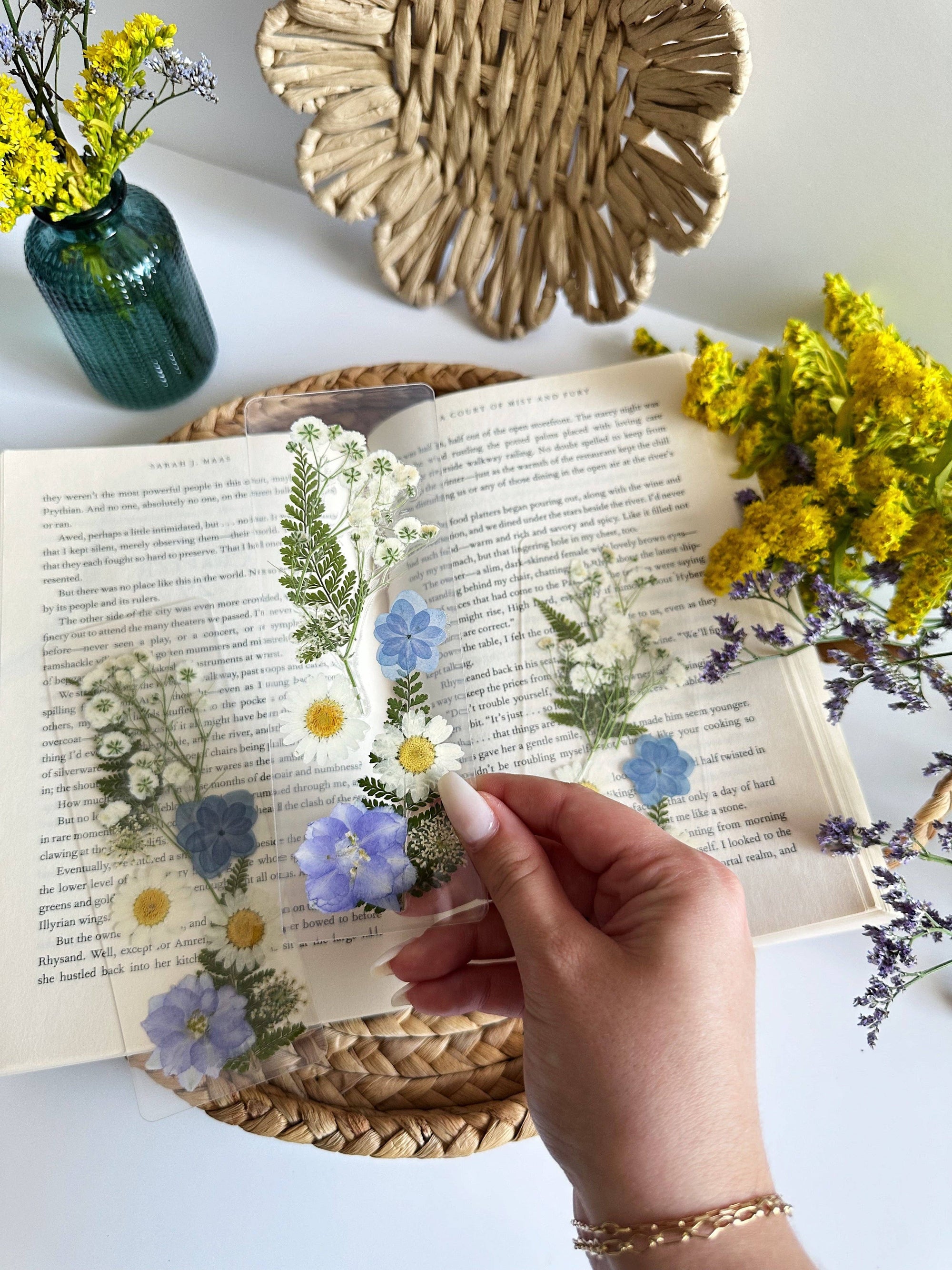 Handmade Pressed Floral Bookmark – Real Dried Flower Bookmarks