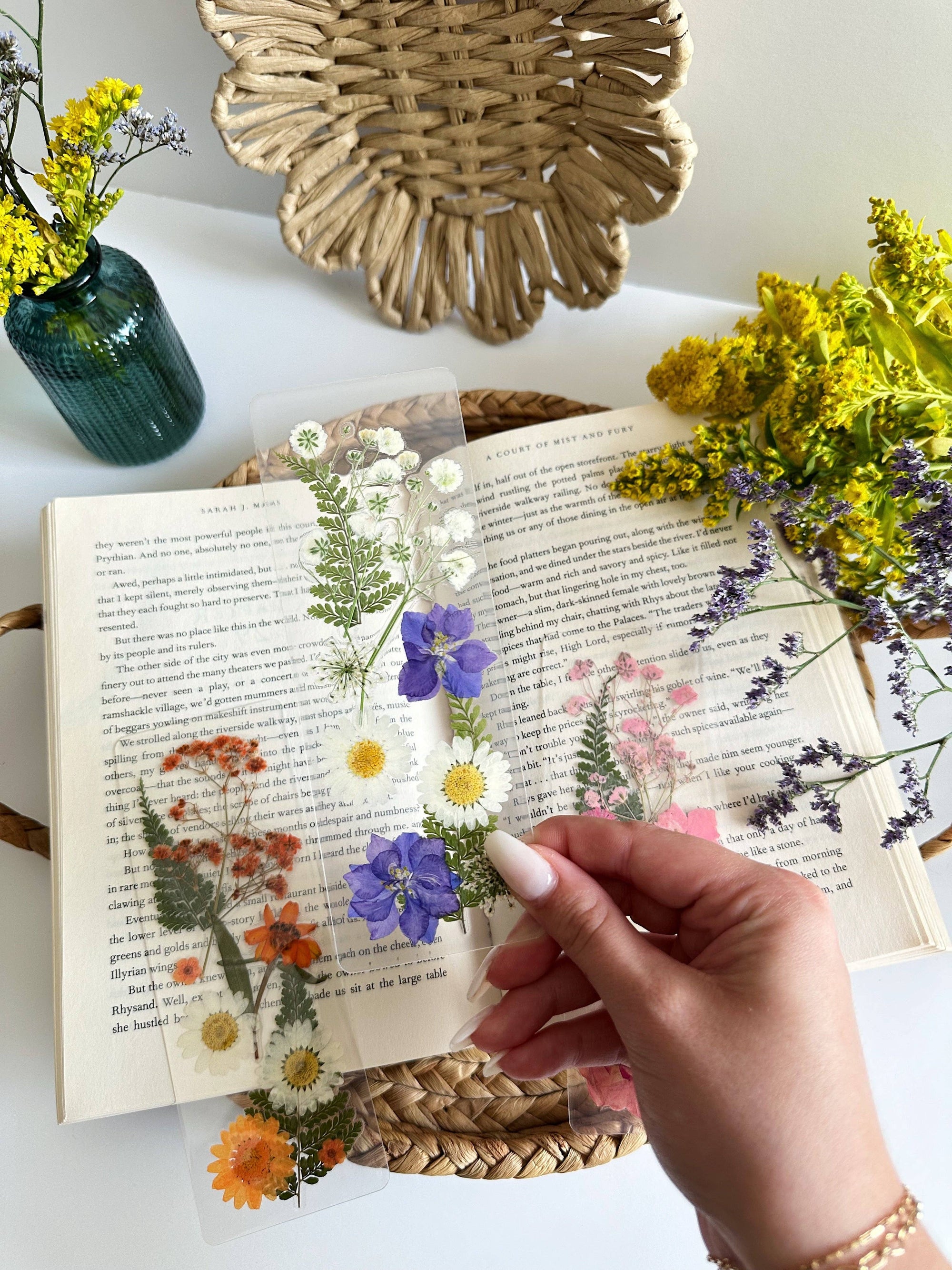 Handmade Pressed Floral Bookmark – Real Dried Flower Bookmarks