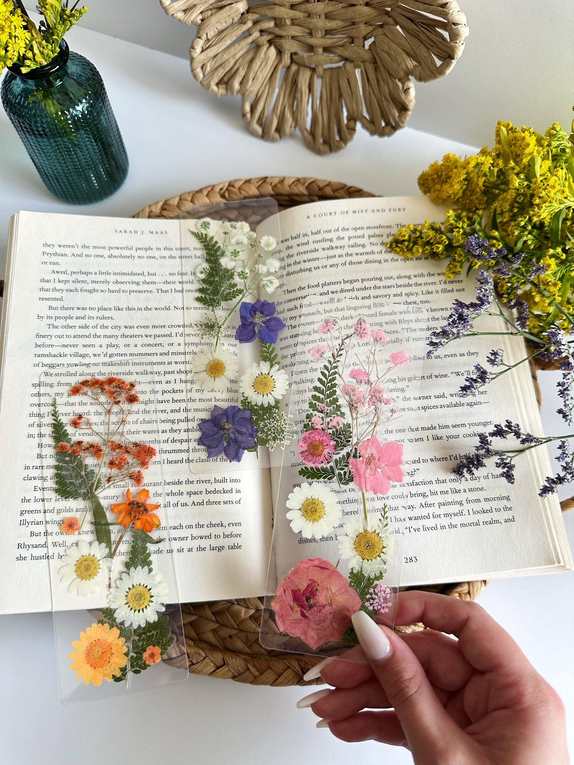 Handmade Pressed Floral Bookmark – Real Dried Flower Bookmarks